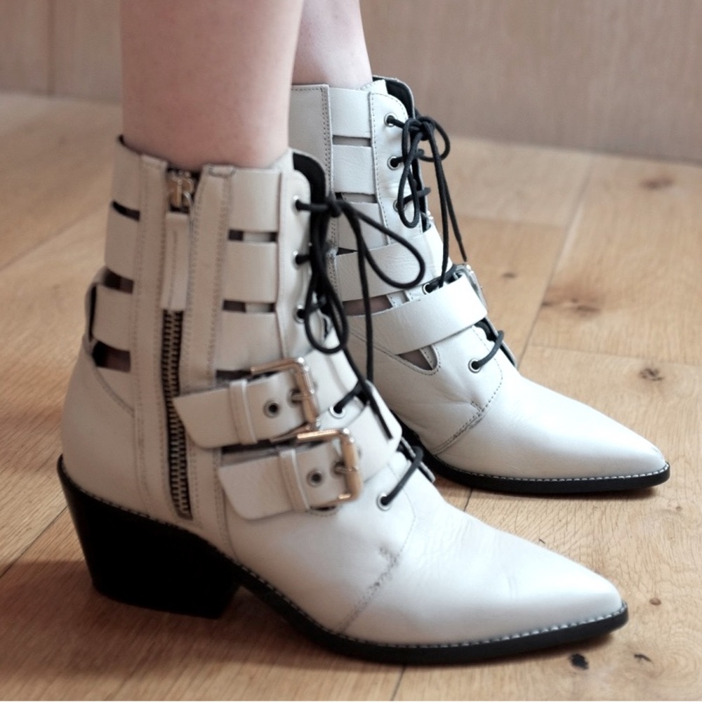 TOPSHOP lace-up strapped boots